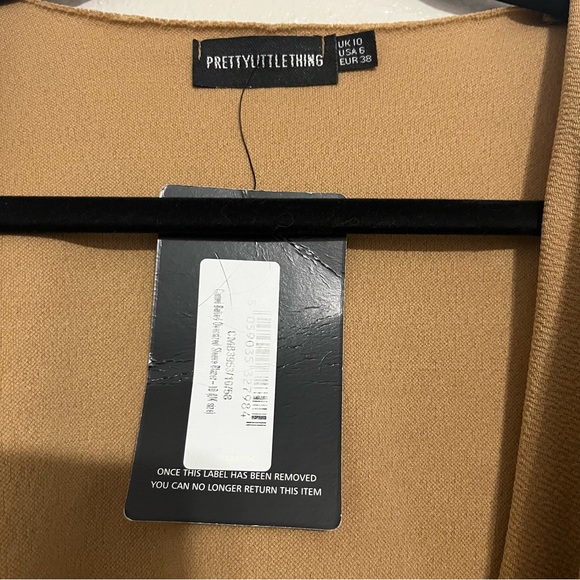 NWT PLT Camel Belted Oversized Sleeve Blazer Size 6 - Picture 7 of 7